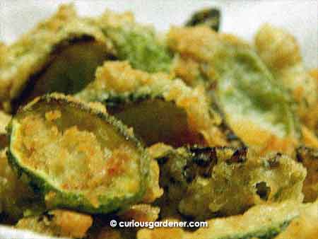 This is currently my favourite way to eat bittergourd - lightly coated in flour and fried until it's crispy.