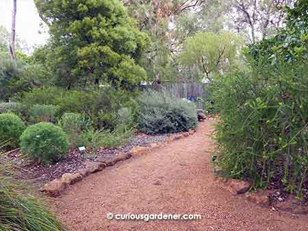 Earthen paths meander through the garden in a most delightful way